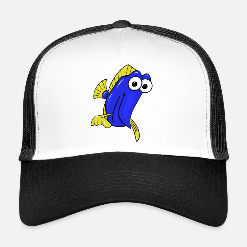 Blue and yellow fish Trucker Cap
