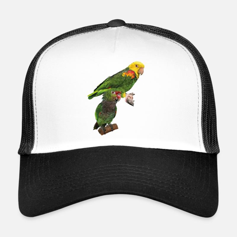 Papageien - Trucker Cap - Weiß/Schwarz