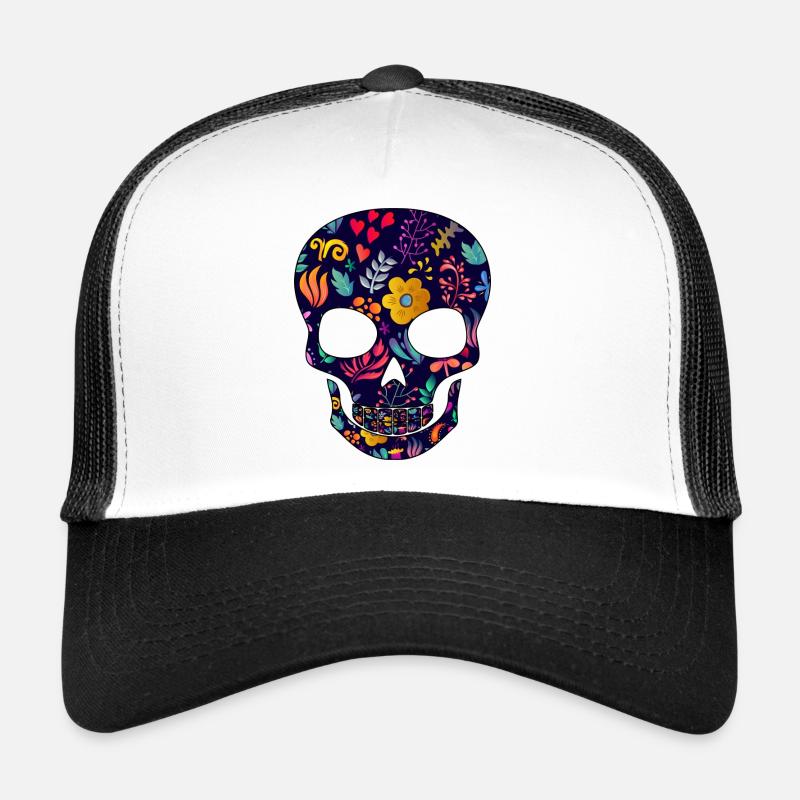 Skull Totenkopf Flower Blumen Trucker Cap