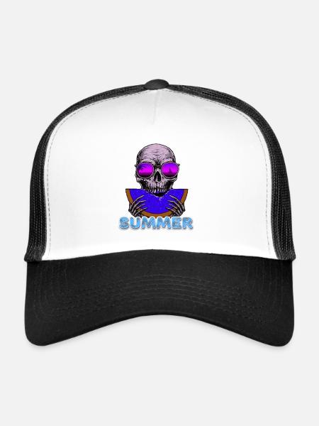vacay-Modus - Trucker Cap - Weiß/Schwarz - Vorne