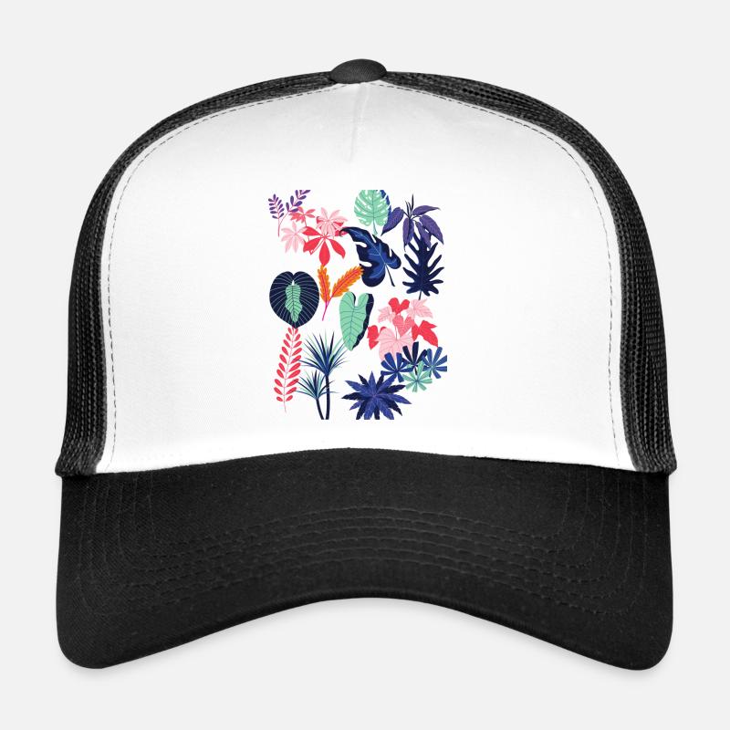Feuilles colorées - Casquette trucker  - blanc/noir