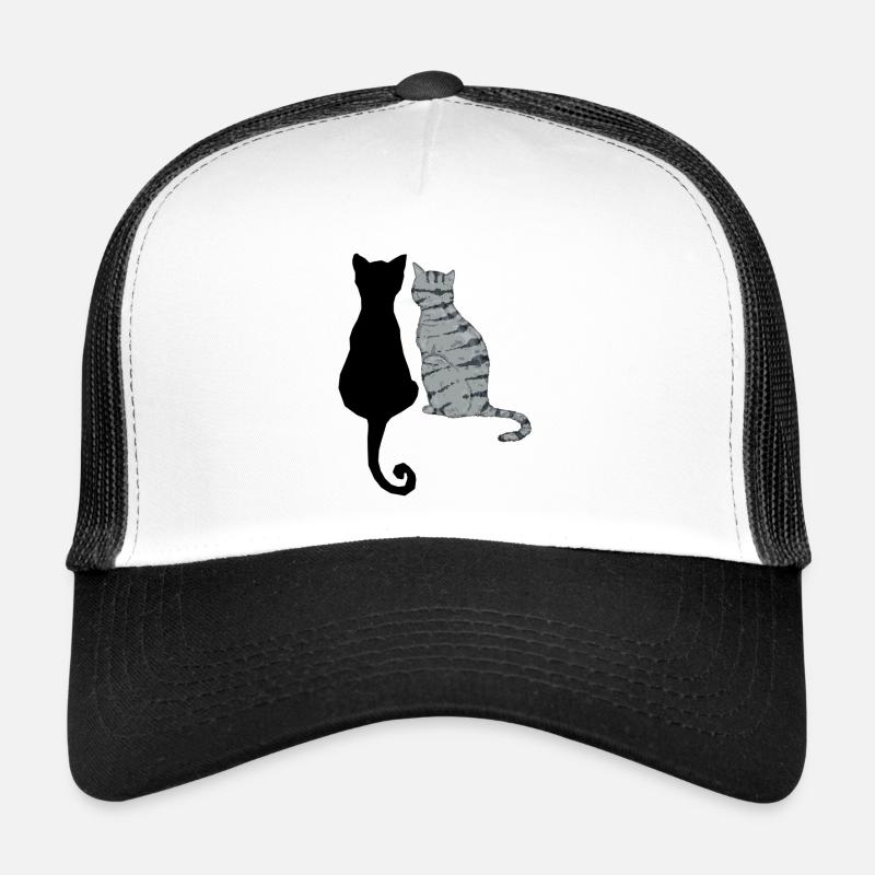 Schwarze und graue Katzen Trucker Cap