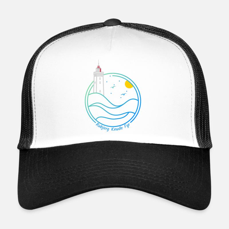 Leuchtturm Rubjerg Knude auf der Düne in Dänemark - Trucker Cap - Weiß/Schwarz
