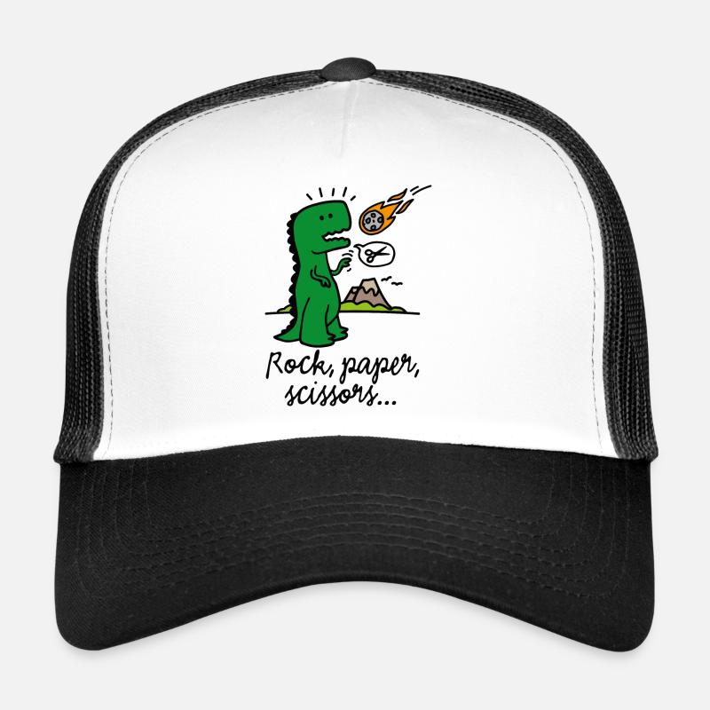Ciseaux en papier de roche T-rex drôle de comète de dinosaure Casquette trucker 