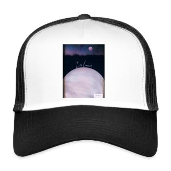 La Luna- der mystische Mond - Trucker Cap - Weiß/Schwarz - Vorne