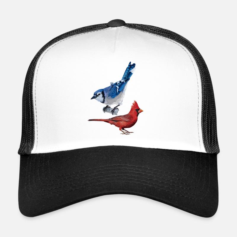 Der nördliche Kardinal und der blaue Eichelhäher Trucker Cap