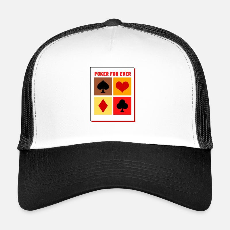poker 4 faces - Casquette trucker  - blanc/noir