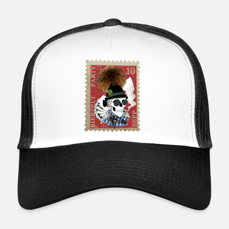 Briefmarke skull Bierzelt Party Sepp Trucker Cap