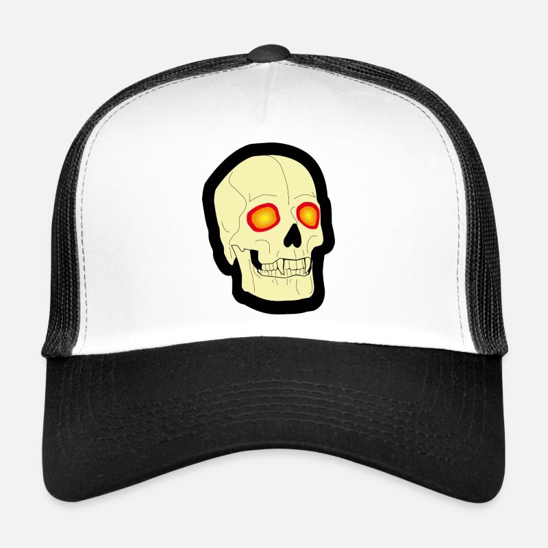 Tête de mort psychédélique - Casquette trucker  - blanc/noir