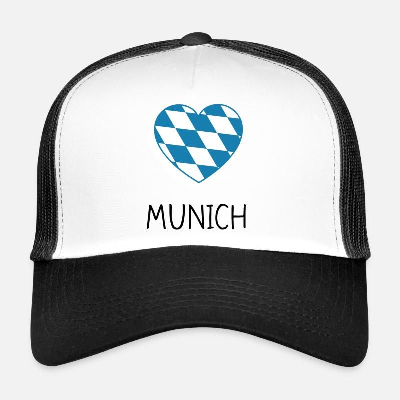 Munich Heart - Trucker Cap - Weiß/Schwarz