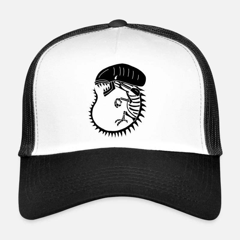 Black alien monster skeleton Trucker Cap