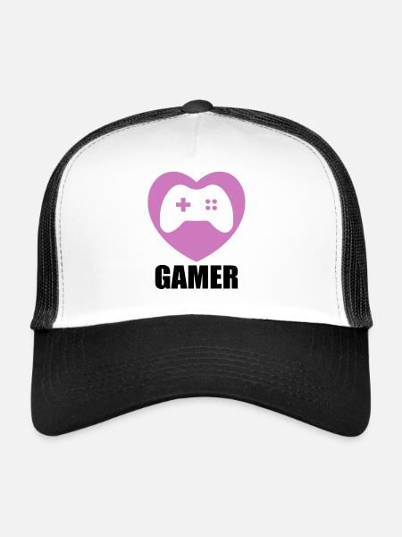 Joueur - Casquette trucker  - blanc/noir - Devant