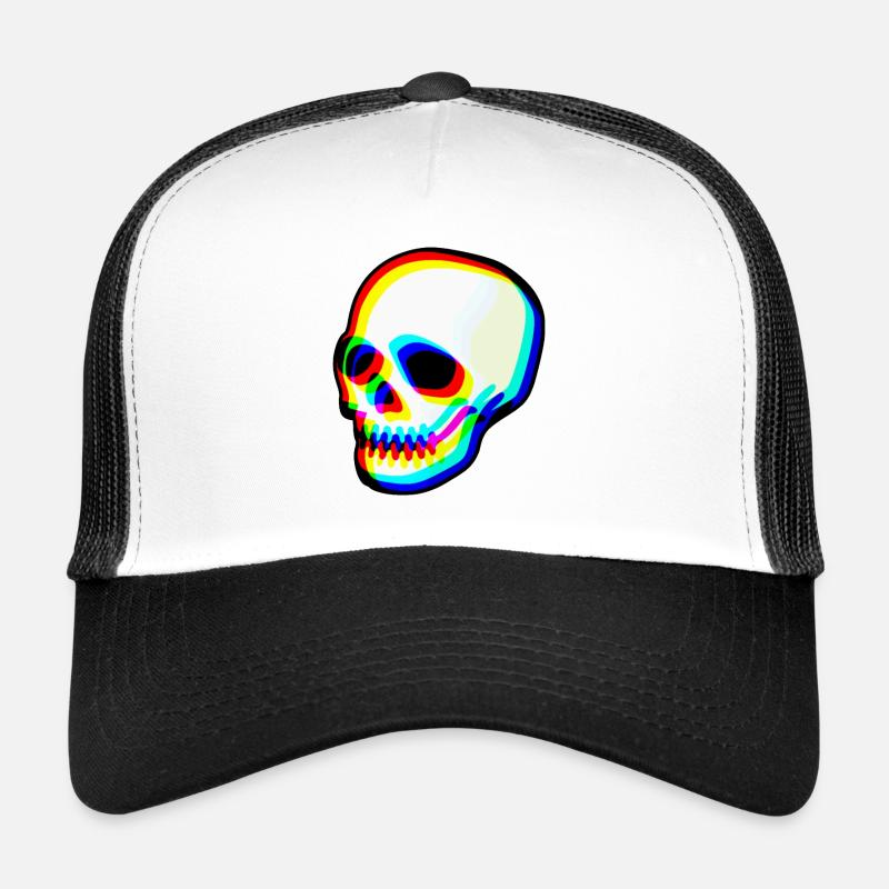 Moderne Neonschädel Illustration Trucker Cap