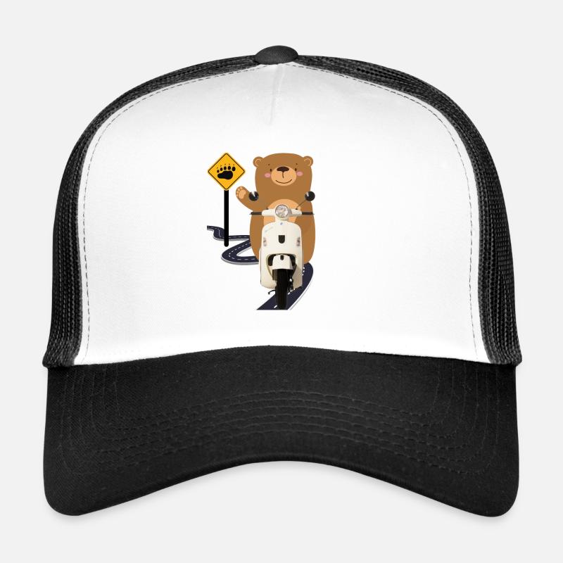 Moped Brown Bear - Trucker Cap - white/black