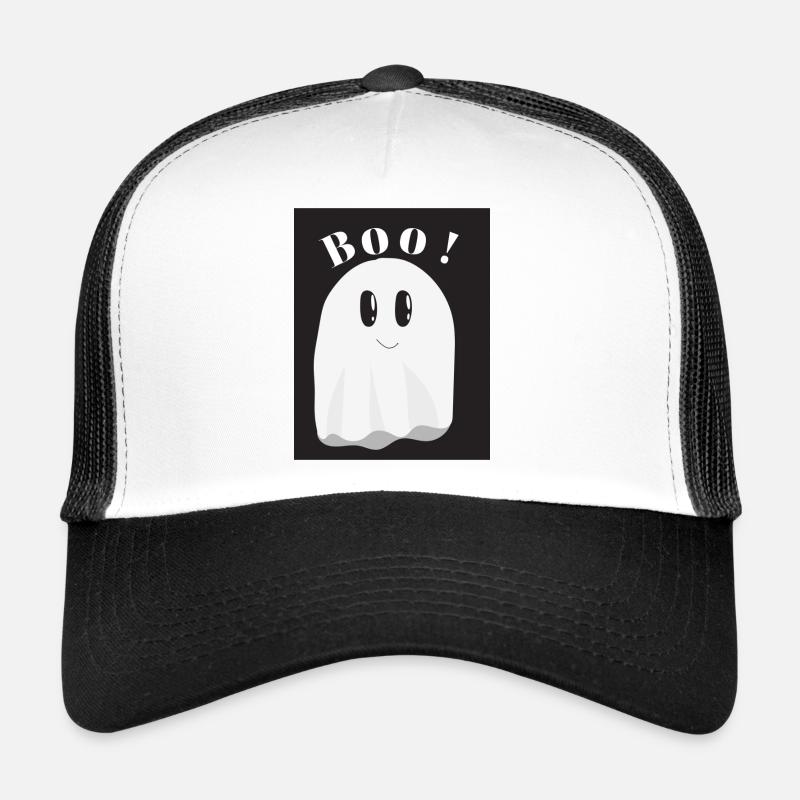 Halloween Geist - Trucker Cap - Weiß/Schwarz