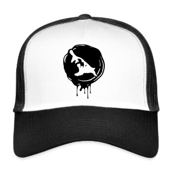 Insel Usedom T-Shirt – Ostsee Streetwear Design - Trucker Cap - Weiß/Schwarz - Vorne