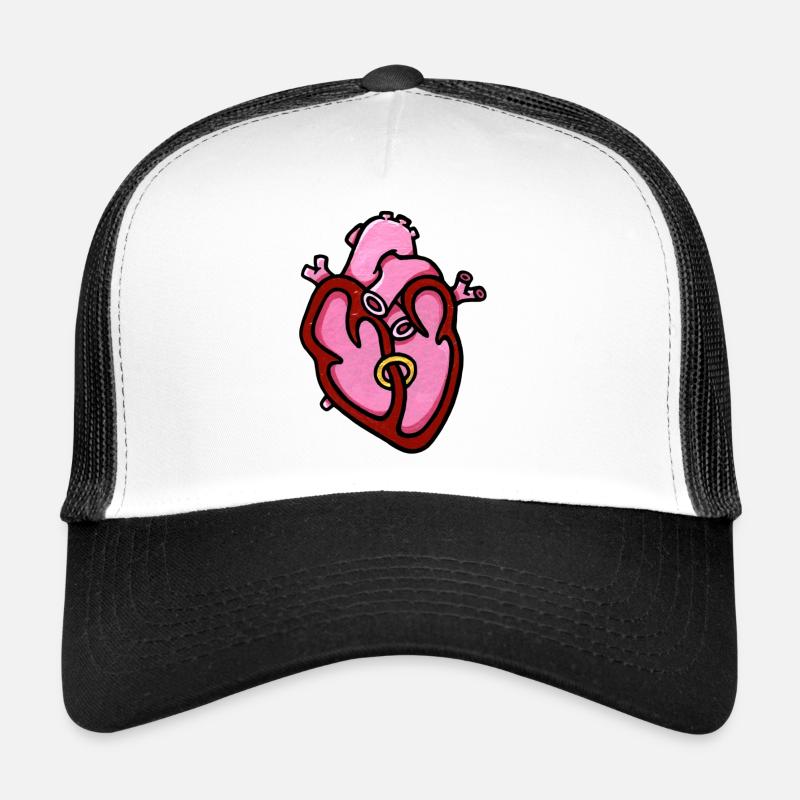 CŒUR 2 - Casquette trucker - blanc/noir