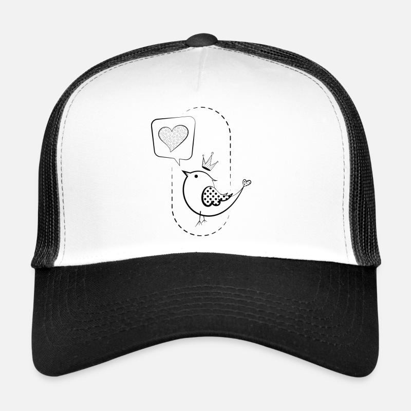 Love & Piu - Casquette trucker  - blanc/noir