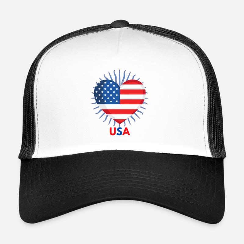Cool World Cup I Love USA merchandise - Trucker Cap - white/black