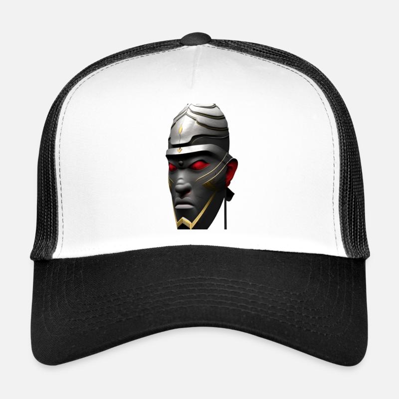 Samouraï king M1 - Casquette trucker  - blanc/noir