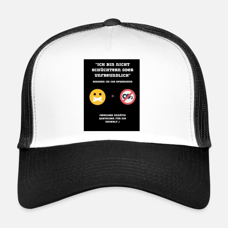 CO2 Sparmodus schwarz - Trucker Cap - Weiß/Schwarz