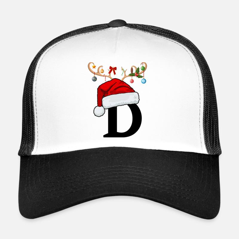 Lettre D bonnet de Noël Casquette trucker 