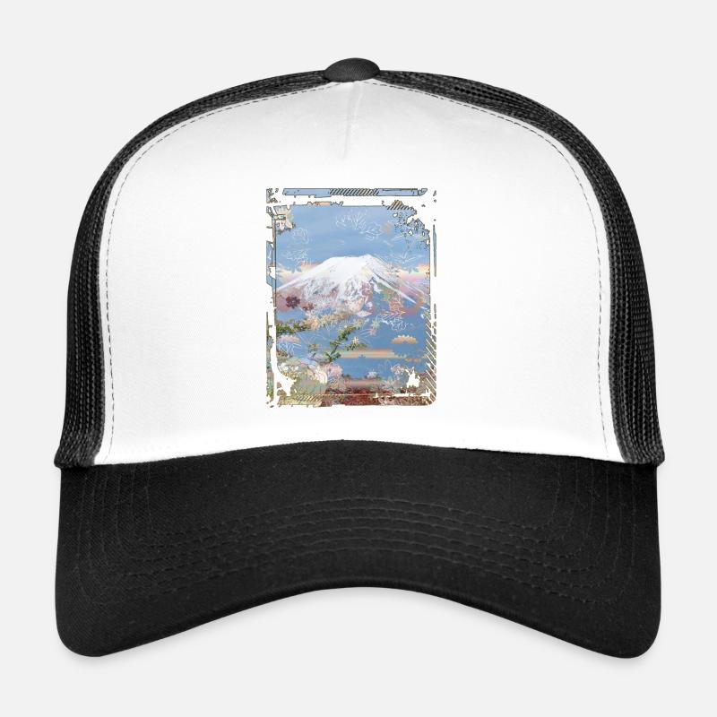 Japan Mount Fuji Kirschblüte Sakura Collage Trucker Cap