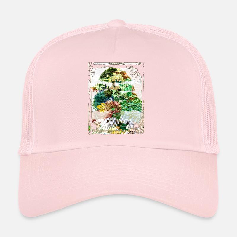 Japanische Bonsai Baum Garten Kunst Collage Kunst 95 Trucker Cap