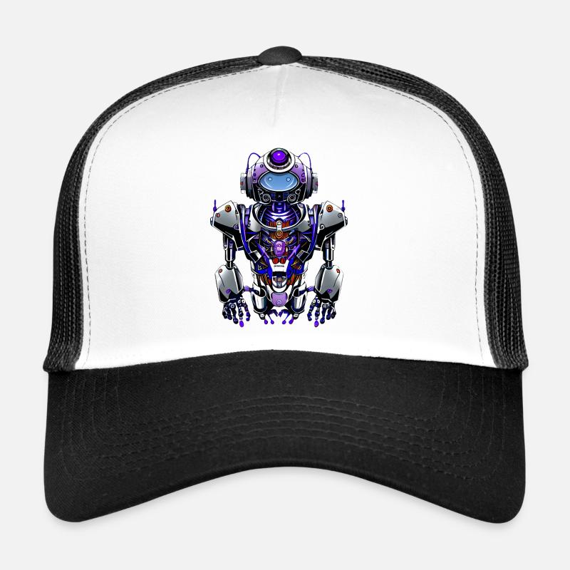 Robot Omega - Casquette trucker  - blanc/noir