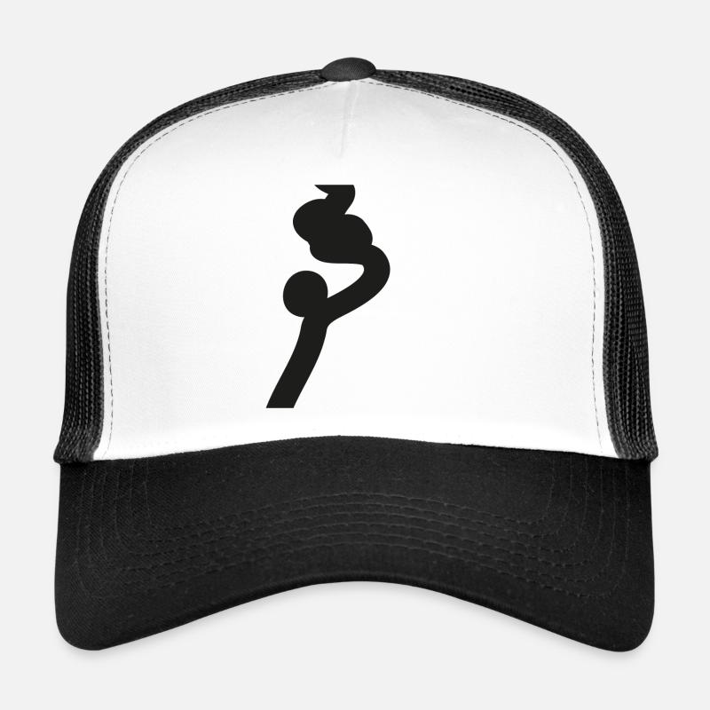 Lines Zigzag Shape Emblem Silhouette Abstract Trucker Cap