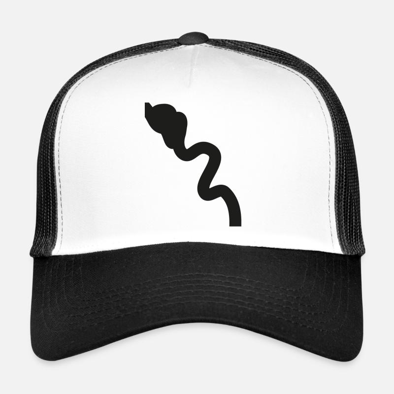 Worm Lines Snake Line Symbol Sign Simple Trucker Cap