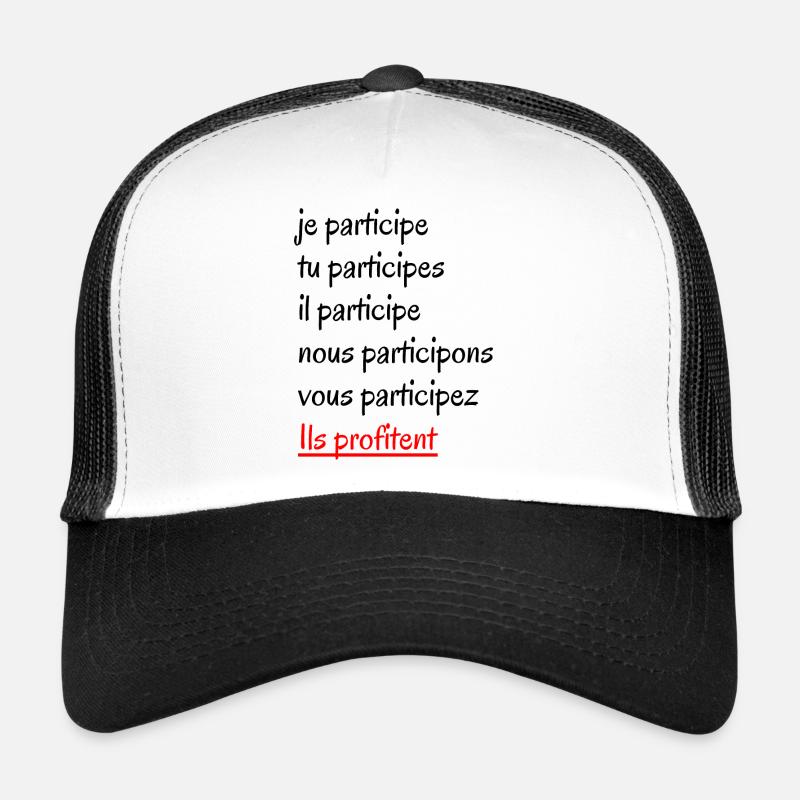 Je participe cadeau original Casquette trucker 