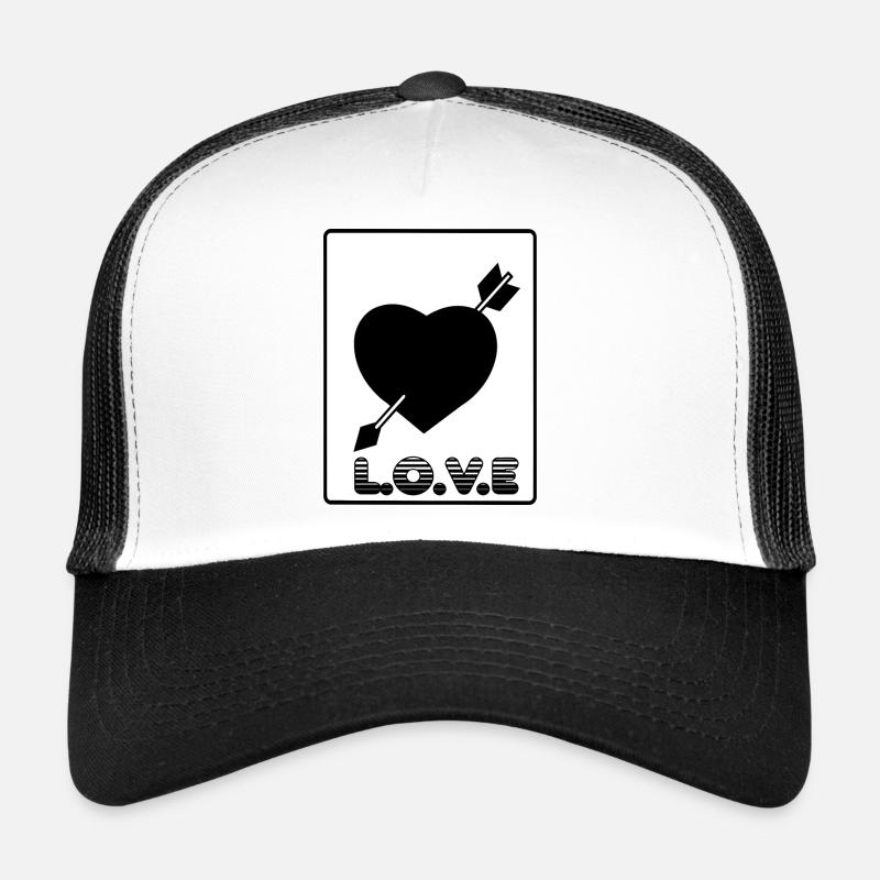 L.O.V.E 2 - Trucker Cap - Weiß/Schwarz