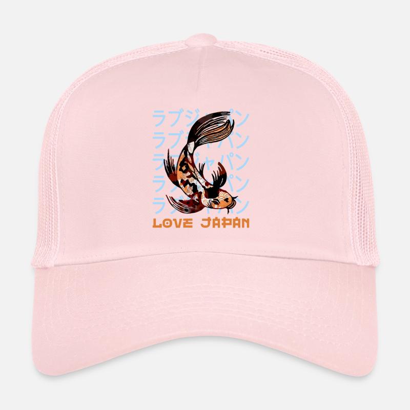 Japon Koi Carpe Poisson Eau Symbole de l’étang Kanji Love Casquette trucker 