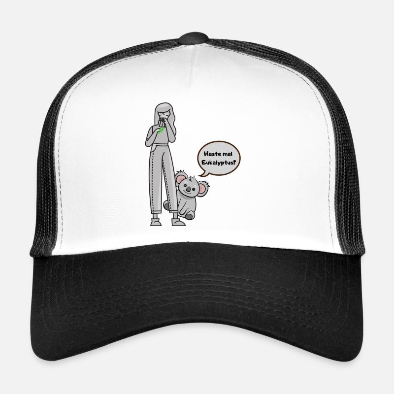 Koala fragt nach Eukalyptus - Trucker Cap - Weiß/Schwarz