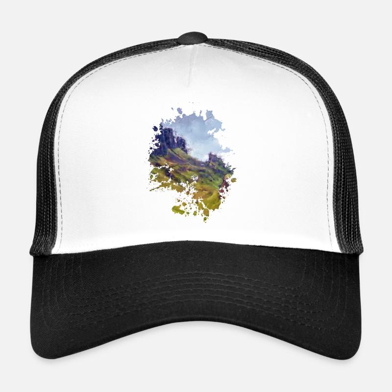 Berge - Trucker Cap - Weiß/Schwarz