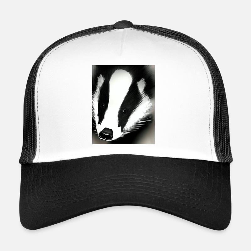 Badger (in german Dachs) cool portrait drawing Trucker Cap