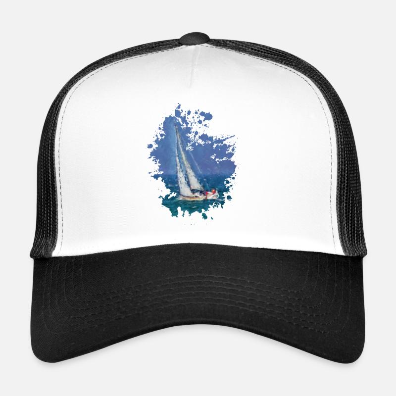 Segelboot - Trucker Cap - Weiß/Schwarz