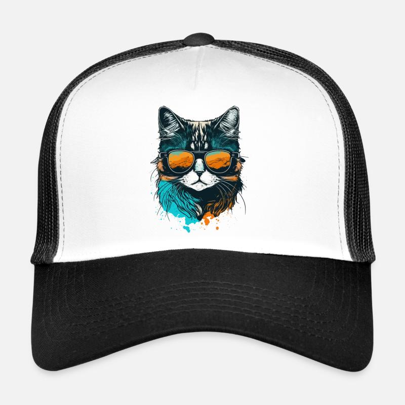 Cool cat - Casquette trucker  - blanc/noir