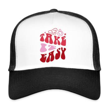 Take It Easy - Trucker Cap - white/black - Front