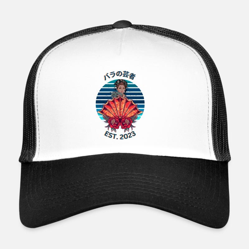 Geisha with Roses Trucker Cap