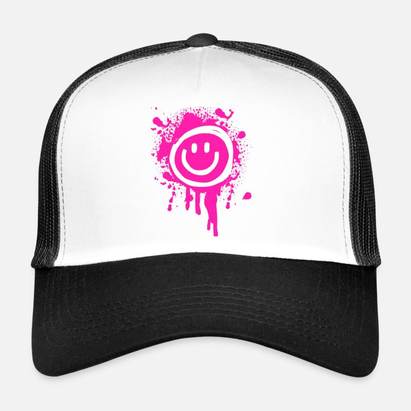 Smile! - Trucker Cap - Weiß/Schwarz