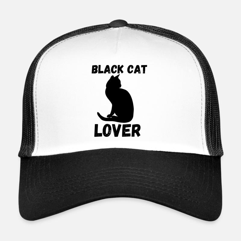 Schwarzer Katzenliebhaber Trucker Cap