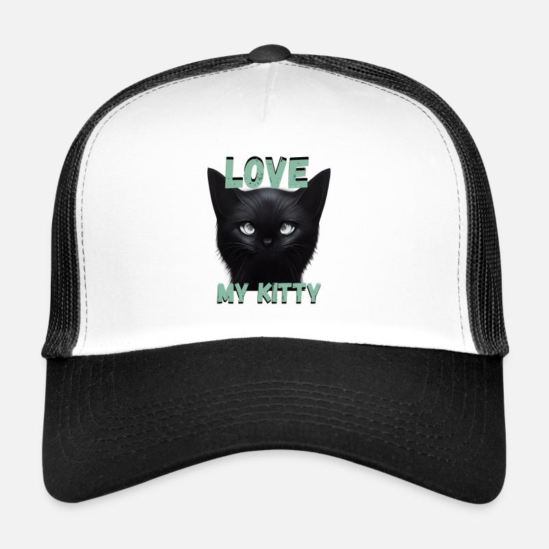 Ich liebe mein Kitty Cat Design Trucker Cap