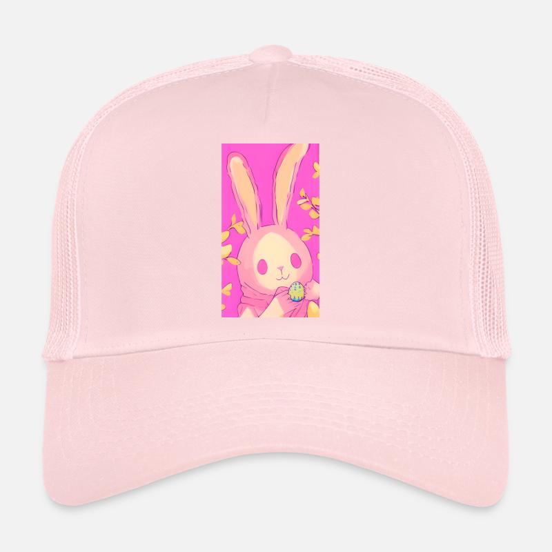 Pastel Easter Bunny Pink Easter Egg Trucker Cap
