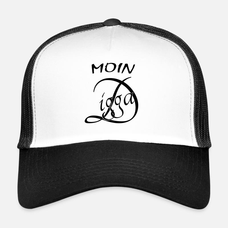 Moin Digga - Trucker Cap - Weiß/Schwarz
