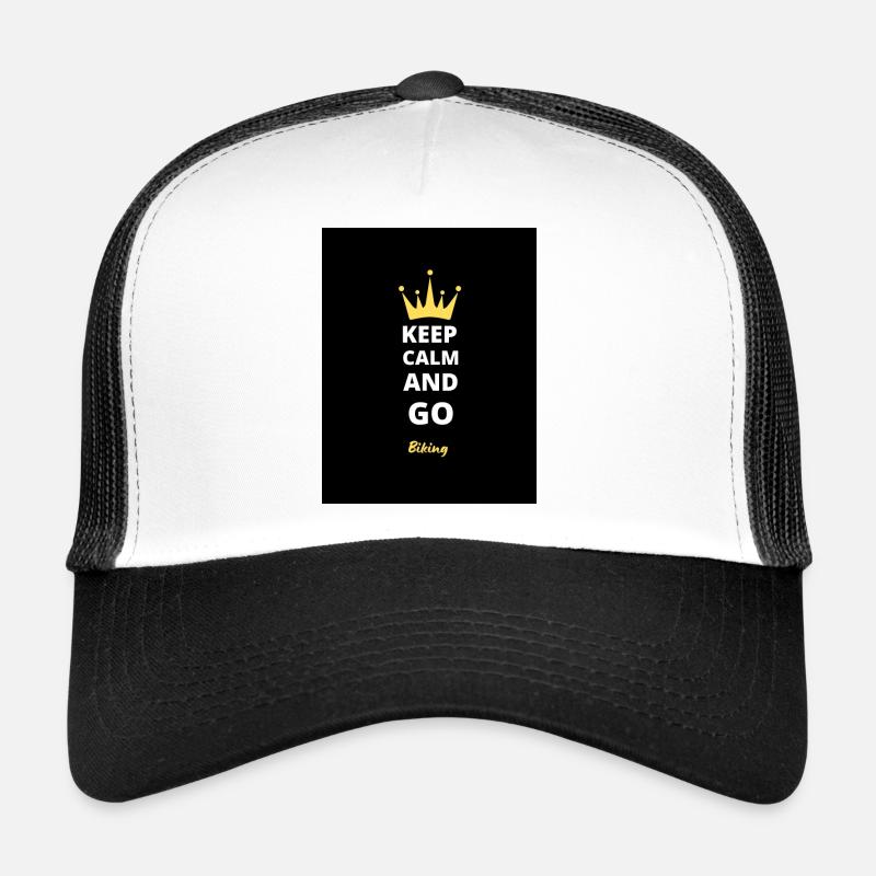 Keep Calm And Go Biking T-Shirt - Trucker Cap - Weiß/Schwarz