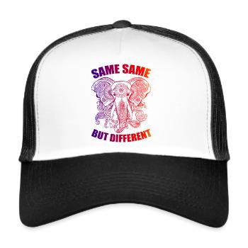 SameChemise Thaïlande identique mais différente - Casquette trucker  - blanc/noir - Devant