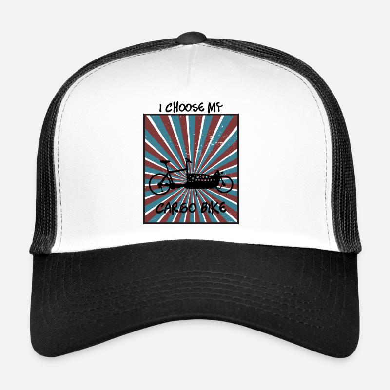 Vélo cargo et slogan envoûtant - Casquette trucker  - blanc/noir