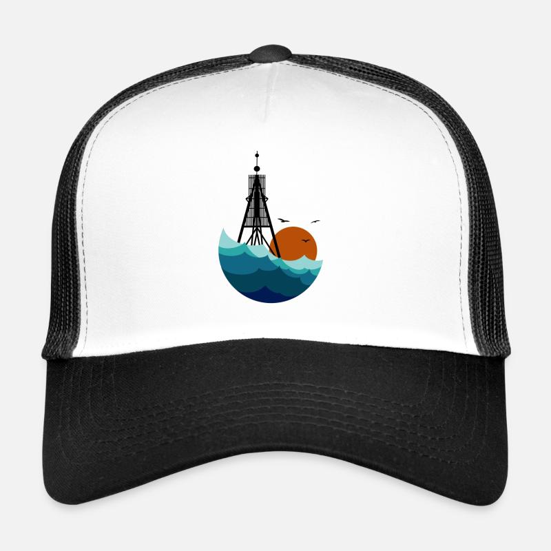 Bake n Sea - Casquette trucker  - blanc/noir